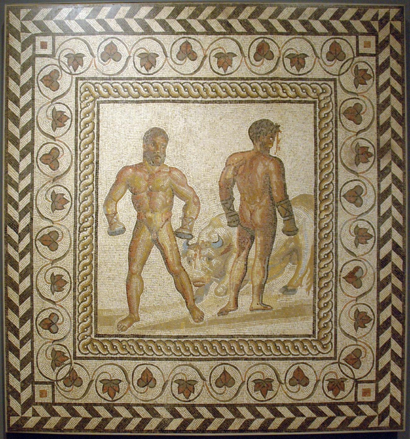 Boxers Mosaic from Getty Villa.