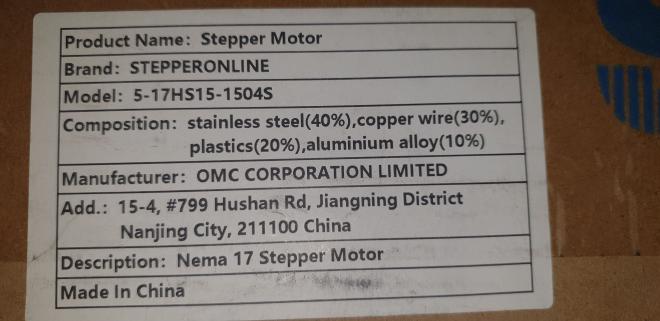 Stepper Motors Box Sticker.